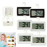 Healifty High Precision Refrigerator Thermometer Accurate Digital Display for Easy Temperature Reading Hook Design for Effortless Installation for Food Storage Monitoring -Black+Gray+White/6PC